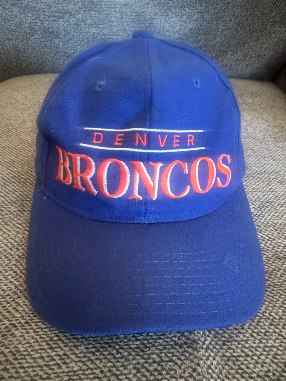 NFL Blue Denver Broncos Embroidered Baseball Cap with Orange Accents
